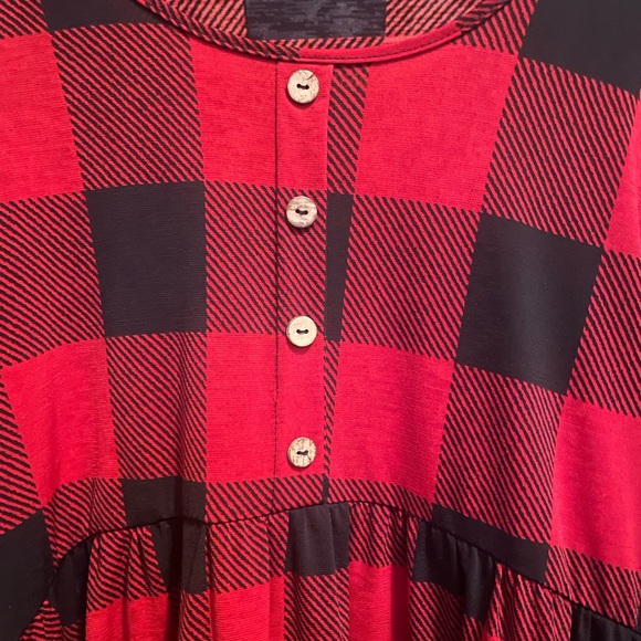 Red Buffalo Plaid Tunic Top - Picture 5 of 7